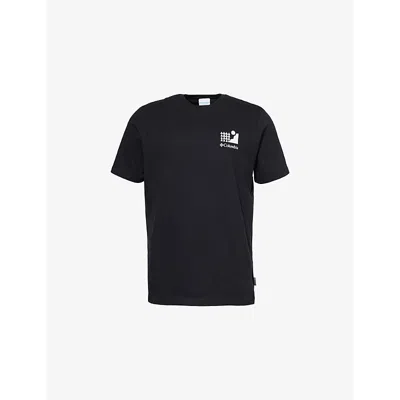 Columbia Mens Black Explorers Canyon Short-sleeve Cotton-jersey T-shirt