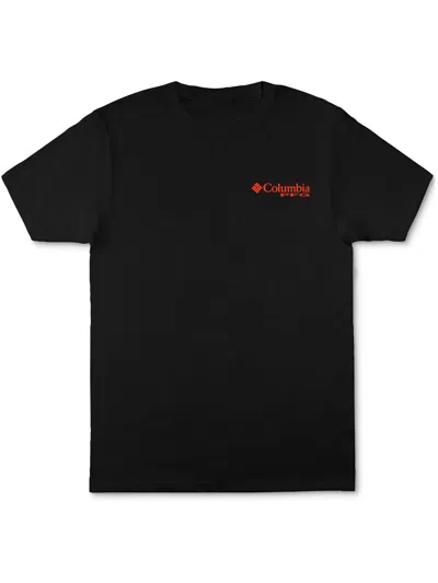 Columbia Mens Logo Cotton Graphic T-shirt In Black