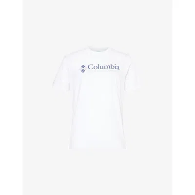 Columbia Mens White Basic Logo Short-sleeves Cotton-jersey T-shirt Xxl