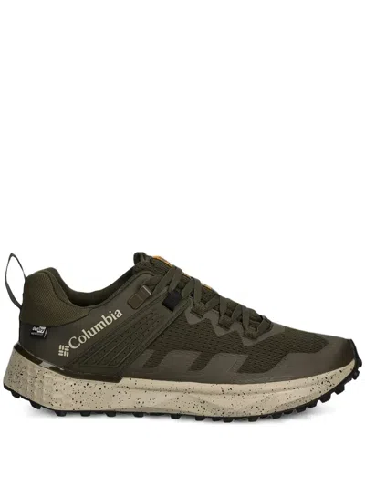 Columbia Mesh-panelled Trail Running Low-top Sneakers In Green