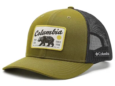 Columbia Mesh Snap Back Traditional Hats Mossy Green/pw Bear: One Size (6 1/2-7 1/2)