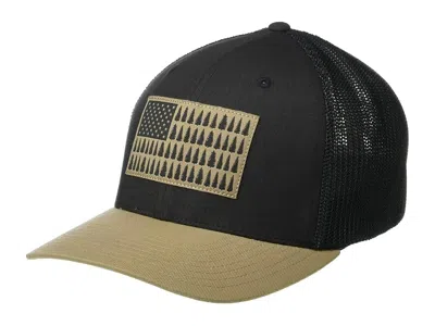 Columbia Meshtm Tree Flag Ball Cap Caps Shark/british Tan: Sm/md (6 5/8-7) In Black