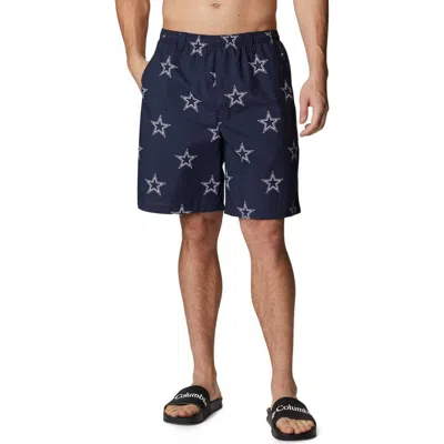 Columbia Navy Dallas Cowboys Backcast Iii Printed Shorts In Blue