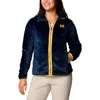 Columbia Women's Navy West Virginia Mountaineers Fireside Ii Sherpa Full-zip Jacket In Navy