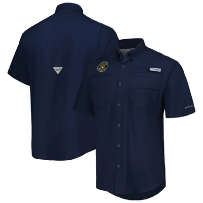 Columbia Navy Milwaukee Brewers Tamiami Omni-shade Button-down Shirt