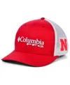 Columbia Nebraska Cornhuskers Pfg Stretch Cap In Red,white