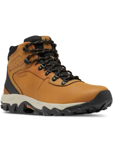 Columbia Newton Ridge Plus Ii Mens Leather Lace Up Hiking Boots In Elk,black