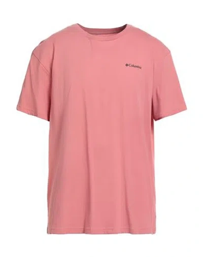 Columbia North Cascades Short Sleeve Top Man T-shirt Coral Size S Cotton In Pink