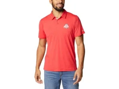 Columbia Ohio State Buckeyes Men's Tech Trail Polo In Red