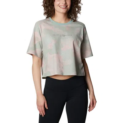 Columbia Park Boxy T-shirt In Aqua Tone Spotted Camo In Multi