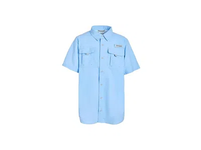 Columbia Pfg Bahama Ii Short Sleeve Shirt (little Kid/big Kid) Boy's Clothing Sail : Sm (8 Big Kids), Nylon In Blue