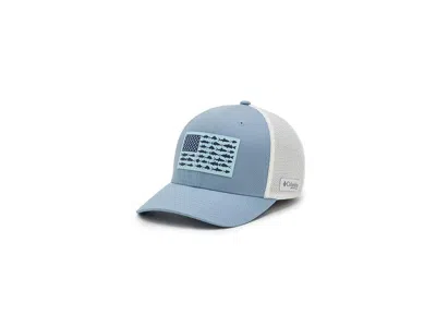 Columbia Pfg Fish Flag Mesh Ball Cap Baseball Caps Dockside Blue/white/us Fish Flag: Lg/xl (6 3/4-7 1/2), Cot