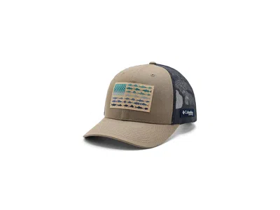 Columbia Pfg Fish Flag Mesh Snap Back Traditional Hats Truffle/collegiate Navy/fish Flag: One Size (6 1/2-7 1