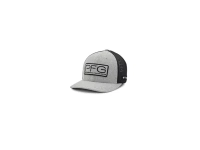 Columbia Pfg Hooks Mesh Ball Cap Traditional Hats Cool Grey Heather/black: Sm/md (6 5/8-7) In Gray