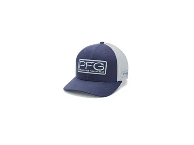 Columbia Pfg Hooks Mesh Ball Cap Traditional Hats Nocturnal: Xxl (7 3/8-8) In Navy