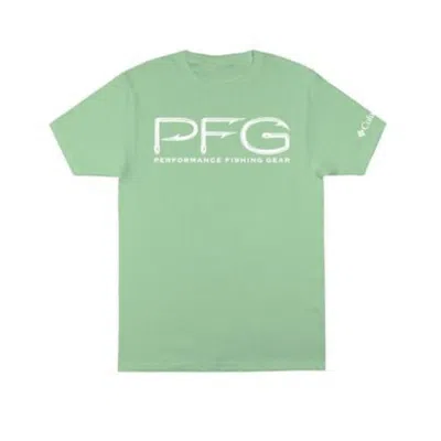 COLUMBIA PFG HOOKS T-SHIRT MEN'S LIGHT GREEN GRAPHIC SHORT SLEEVE FTS1052