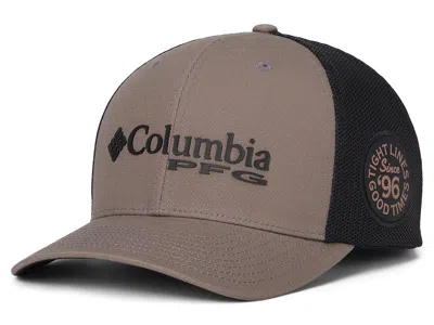 Columbia Pfg Logo Mesh Ball Cap Traditional Hats Iron/black: Lg/xl (6 3/4-7 1/2) In Gray