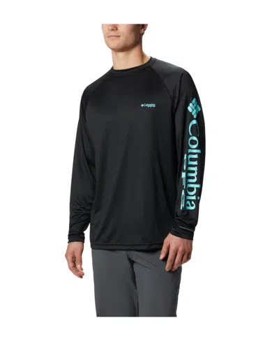 Columbia Pfg Men's Terminal Tackle Upf 50 Quick Dry Shirt In Black,gulf Stream Logo