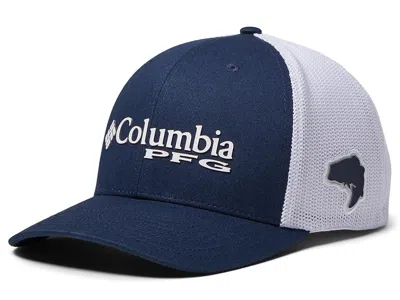 Columbia Pfg Meshtm Ball Cap Caps Collegiate Navy/white: Lg/xl (6 3/4-7 1/2) In Blue