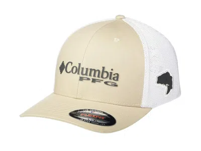 Columbia Pfg Meshtm Ballcap Caps Fossil/grill/white/bass: Lg/xl (6 3/4-7 1/2) In Multi