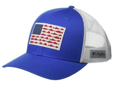 Columbia Pfg Meshtm Snapback Fish Flag Ball Cap Caps Vivid Blue/white: One Size (6 1/2-7 1/2)
