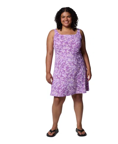Columbia Pfg Plus Size Active Printed Freezer Iii Dress In Hydrangea