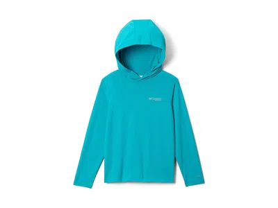 Columbia Pfg Solar Stream Ii Hoodie (little Kid/big Kid) Kid's Clothing Ocean Teal : Md (10-12 Big Kids) In Blue