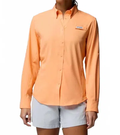 Columbia Pfg Tamiami Ii Long Sleeve Shirt In Bright Nectar In Orange