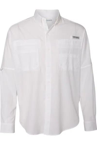 Columbia Pfg Tamiami Ii Long Sleeve Shirt In White