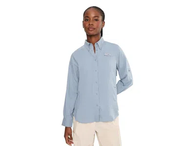 Columbia Pfg Tamiamitm Ii Long Sleeve Shirt Women's Long Sleeve Button Up Dockside Blue: Md, Polyester