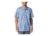Columbia Pfg Trollers Best Shirt Men's Blue Short Sleeve Button-up Fts971 In Blue