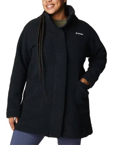 Columbia Plus Size Active Panorama Stand-collar Long Jacket In Black