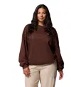 Columbia Plus Size Aldermore Crewneck Sweatshirt In Brown