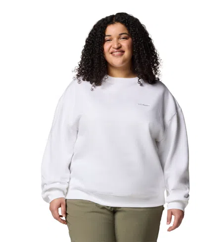 Columbia Plus Size Aldermore Crewneck Sweatshirt In White