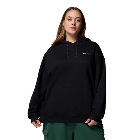Columbia Plus Size Aldermore Kangaroo Pocket Hoodie In Black