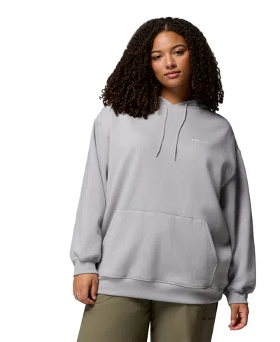 Columbia Plus Size Aldermore Kangaroo Pocket Hoodie In Silver