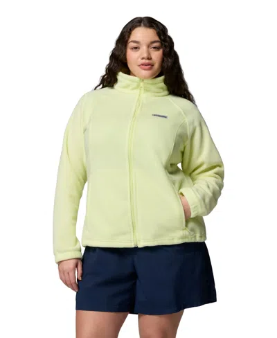 Columbia Plus Size Benton Springs Fleece Long Sleeve Jacket In Green