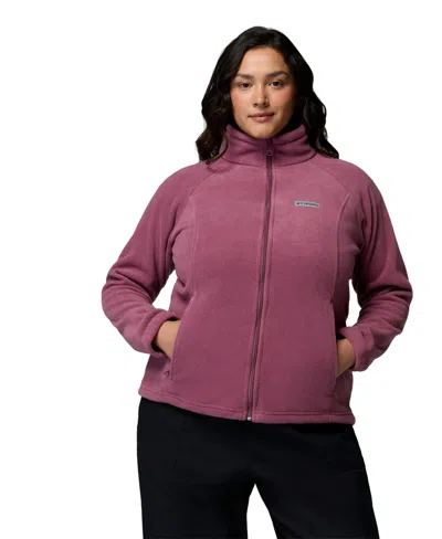 Columbia Plus Size Benton Springs Fleece Long Sleeve Jacket In Purple