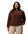 Columbia Plus Size Benton Springs Fleece Long Sleeve Jacket In Brown