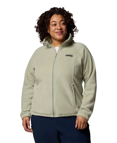 Columbia Plus Size Benton Springs Fleece Long Sleeve Jacket In Gray
