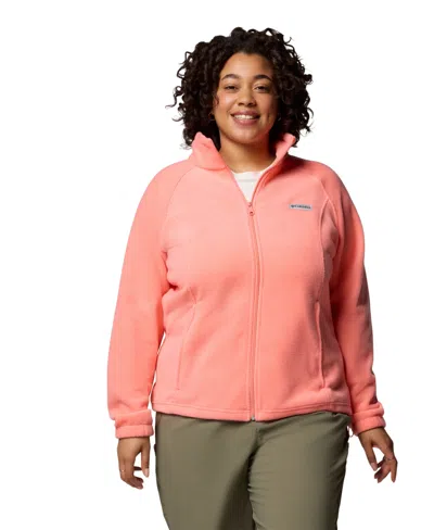 Columbia Plus Size Benton Springs Fleece Long Sleeve Jacket In Orange