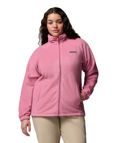 Columbia Plus Size Benton Springs Fleece Long Sleeve Jacket In Pink