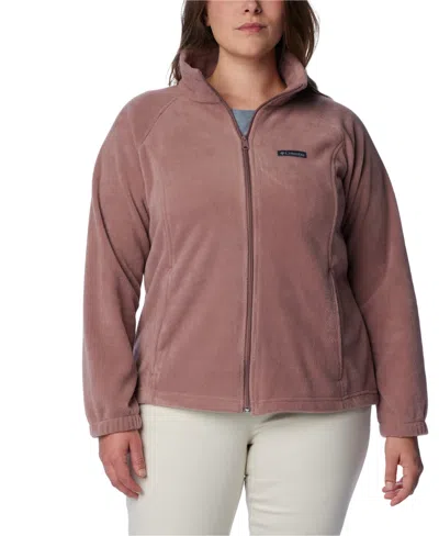 Columbia Plus Size Benton Springs Fleece Long Sleeve Jacket In Purple