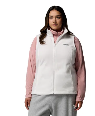 Columbia Plus Size Benton Springs Fleece Vest In White