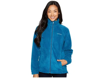 Columbia Plus Size Benton Springs Full Zip Women's Coat Phoenix Blue: 1x, Fleece/polyester In Animal Print