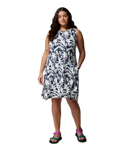 Columbia Plus Size Chill River Printed Active Dress In Gray