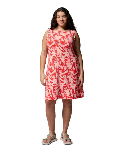 Columbia Plus Size Chill River Printed Active Dress In Red