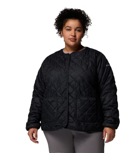 Columbia Plus Size Copper Crest Collarless Jacket In Black