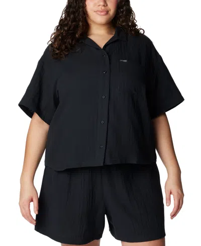 Columbia Plus Size Holly Hideaway Breezy Short-sleeve Top In Black