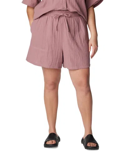 COLUMBIA PLUS SIZE HOLLY HIDEAWAY COTTON BREEZY SHORTS